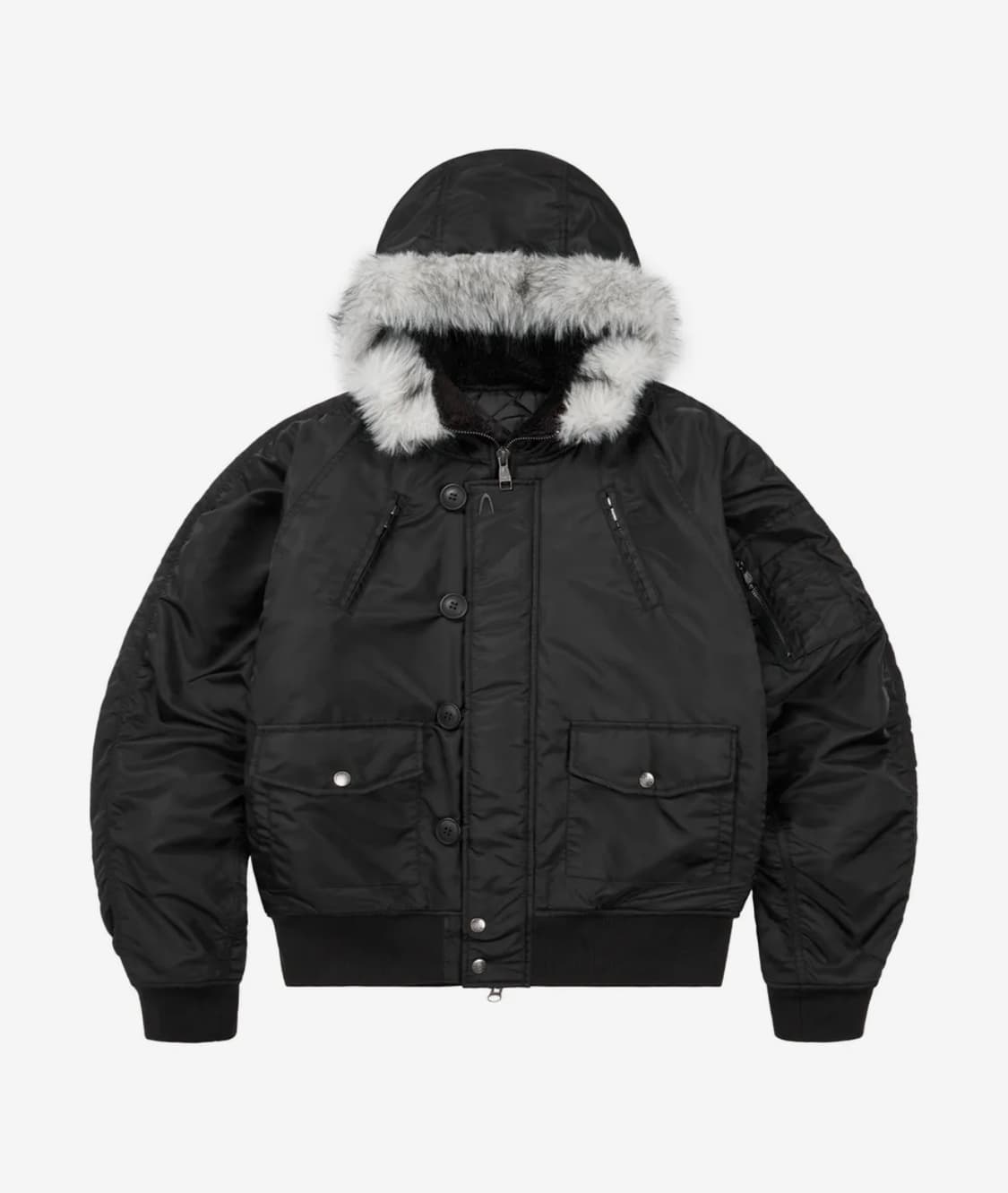 아캄 Hooded Fur MA-1 Jacket (Black) 1size 상품이미지1