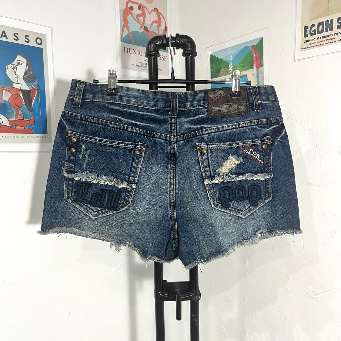 하모 데님 커팅 숏팬츠 상품이미지2