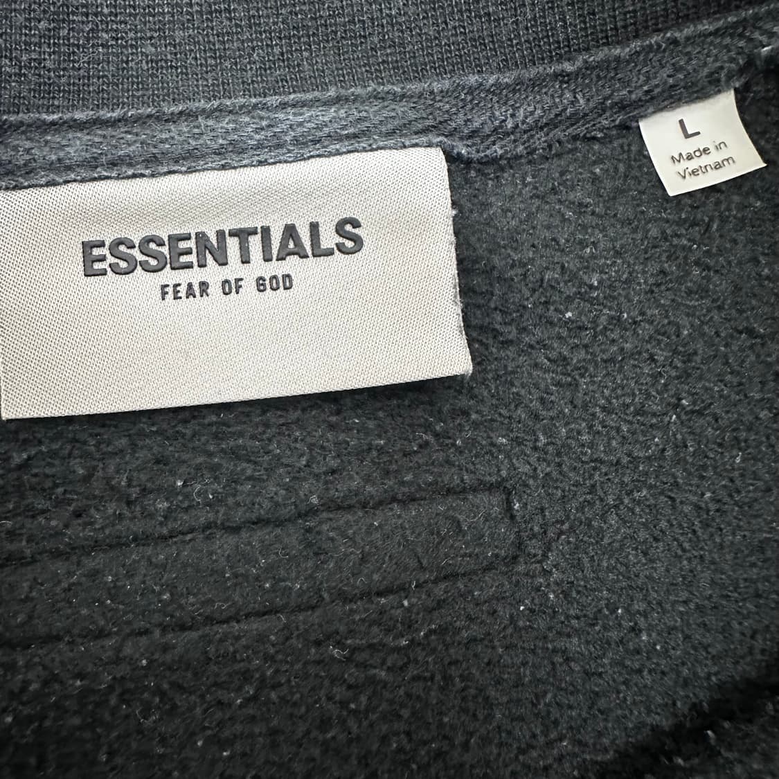 에센셜 기모 맨투맨 블랙 L 상품이미지5