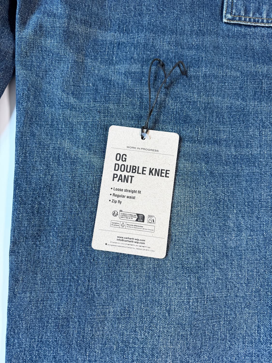 [새상품] 칼하트윕 og 더블니 데님 팬츠 L 상품이미지7