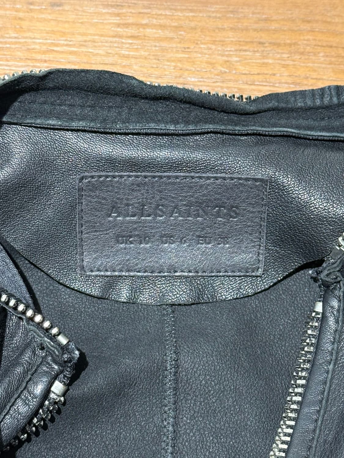 올세인츠 블랙 쉽스킨 레더 자켓 상품이미지7