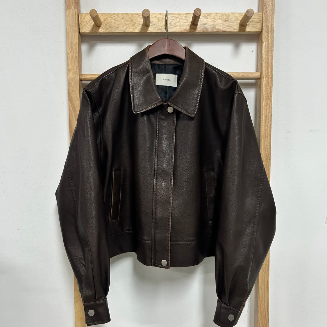 빈티지 레더 자켓 브라운 상품이미지3