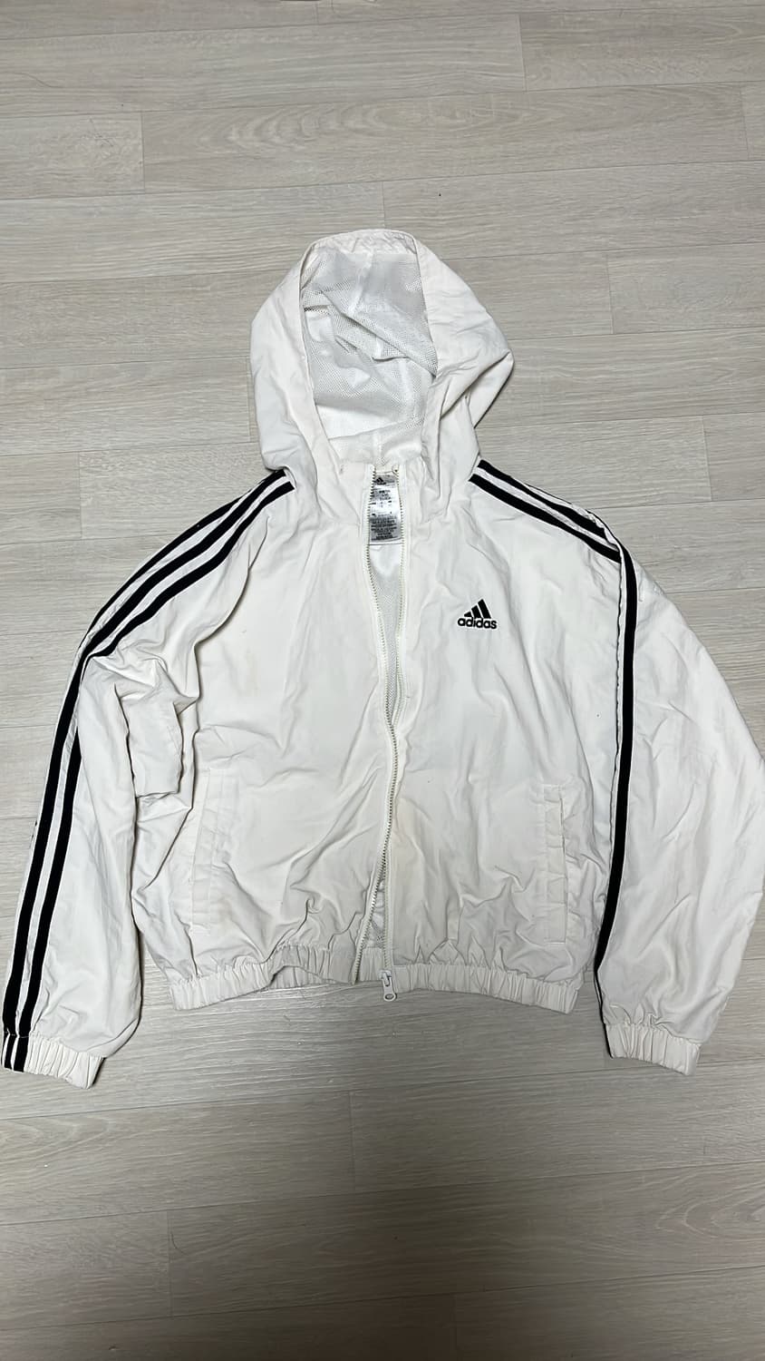 아디다스 화이트 빈티지 크롭 바람막이 상품이미지1