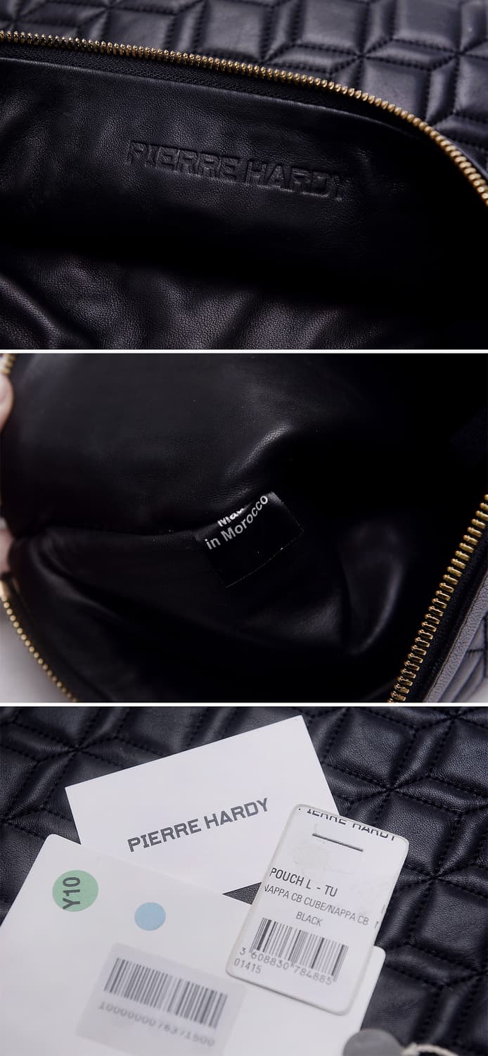 피에르하디 (PIERRE HARDY) 퀼팅 큐브 나파레더 카프스킨 클러치 상품이미지10