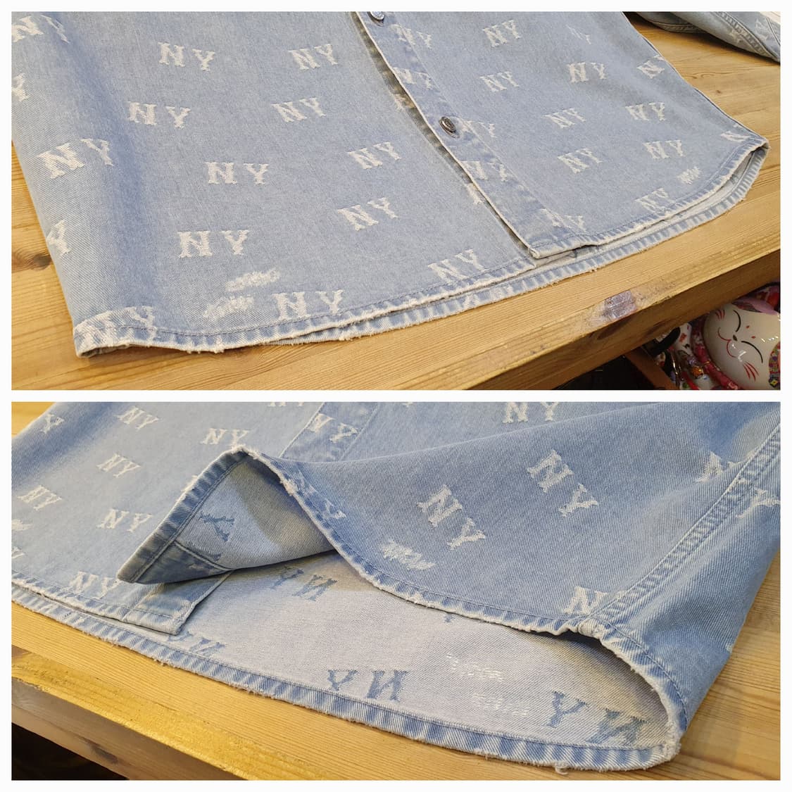 (새상품)110.MLB 모노그램 데님셔츠 상품이미지7