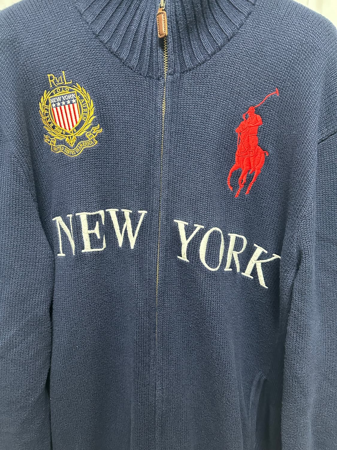 no.88폴로 랄프로렌 치프키프 뉴욕 니트 집업 네이비 xxl s급 상품이미지2