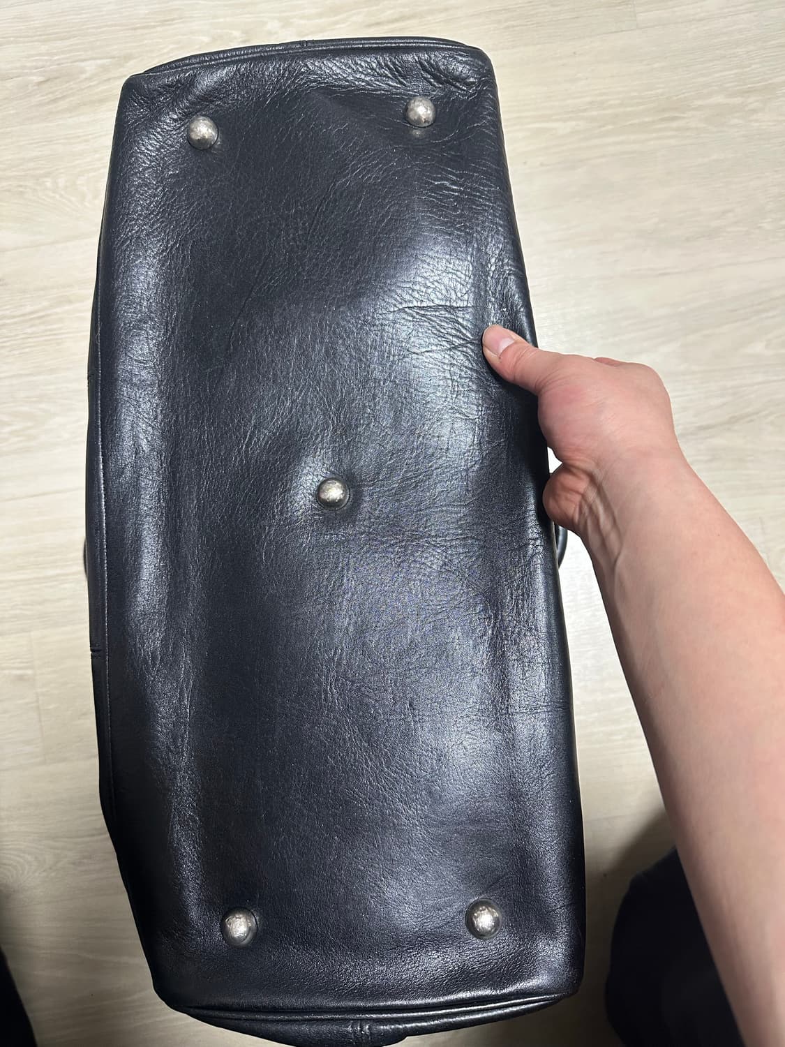 YOHJI YAMAMOTO 요지 야마모토 블랙 레더 보스턴백 상품이미지6