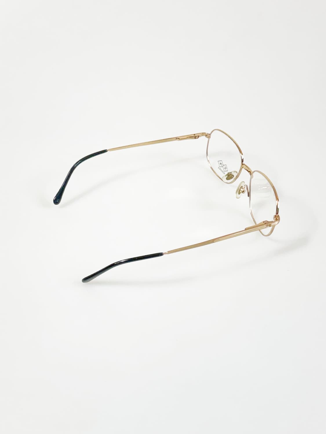 90s ROSSINIS 골드 메탈 슬림 스퀘어 빈티지 안경 상품이미지4