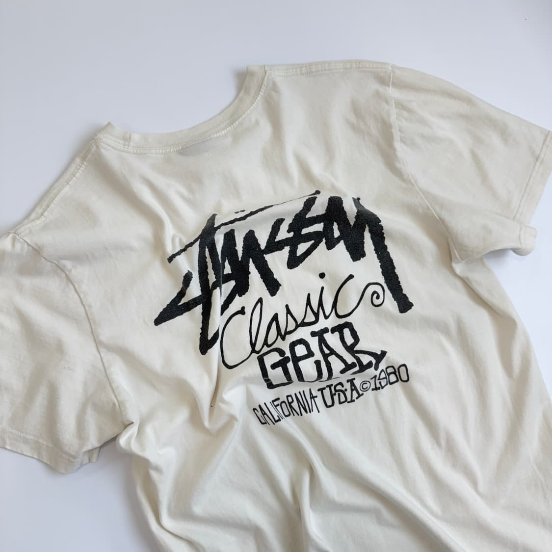 Stussy  스투시 피그먼트 다이드 클래식 기어 화이트 반팔티셔츠  P 상품이미지4