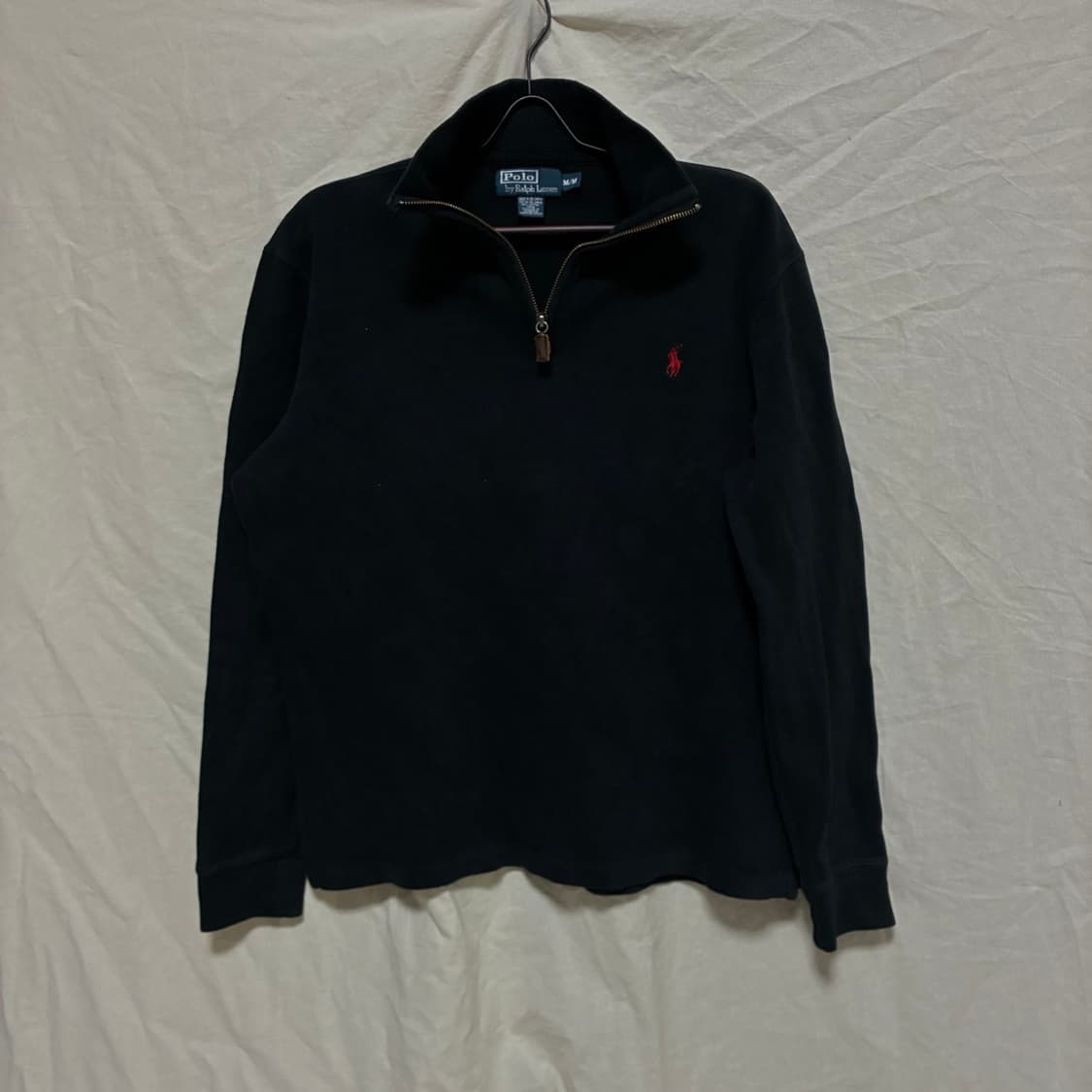 폴로 블랙 반집업 니트 M 상품이미지1