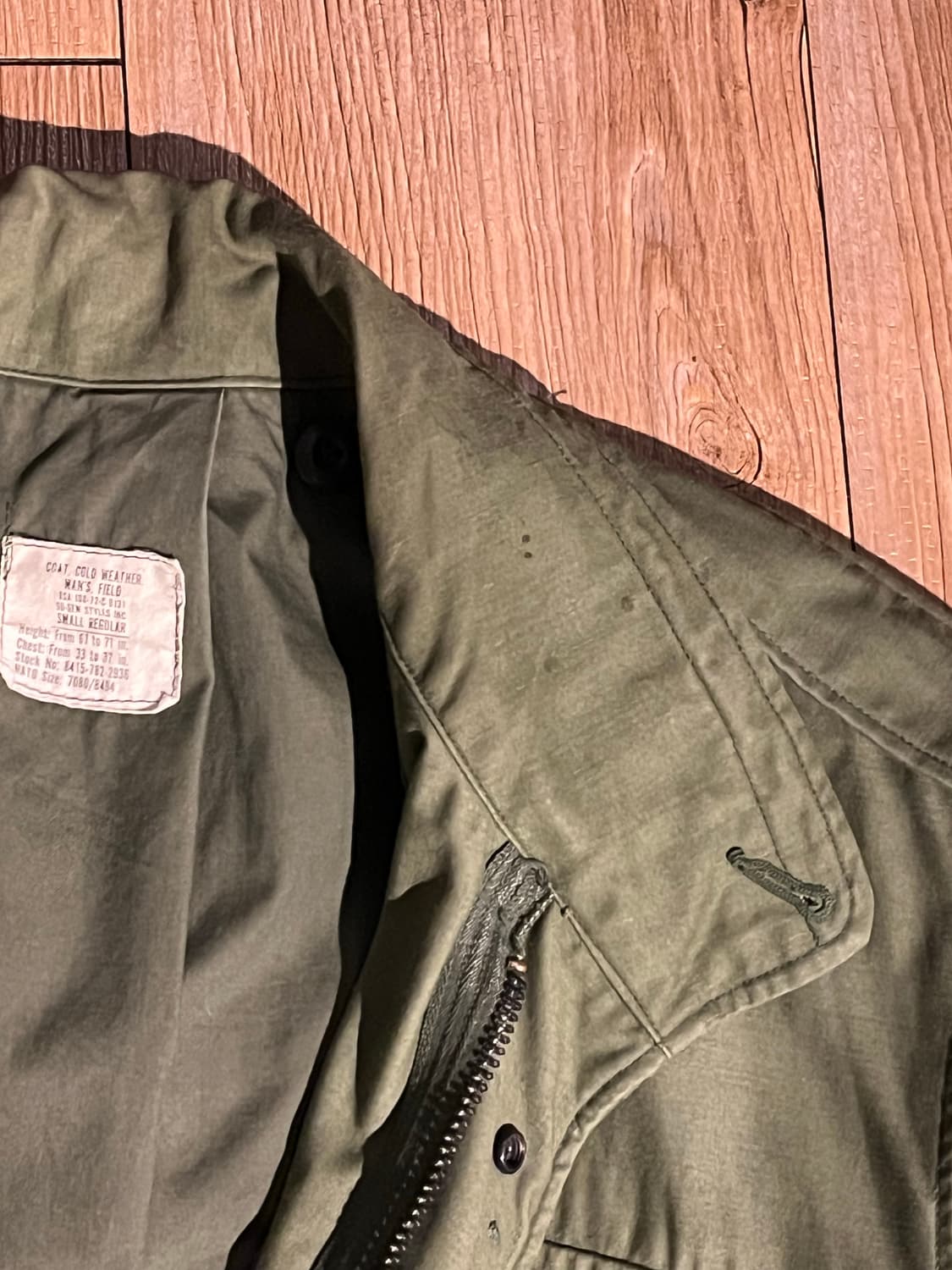 미군 m65 필드자켓 3세대 S-R 상품이미지3