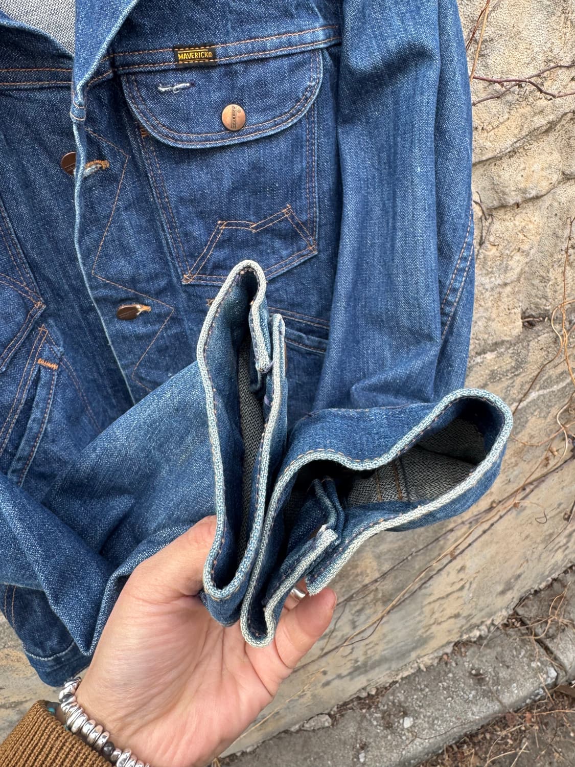 60~70s 메버릭 블루벨 랭글러 빈티지 웨스턴 데님 트러커 자켓 40 상품이미지7