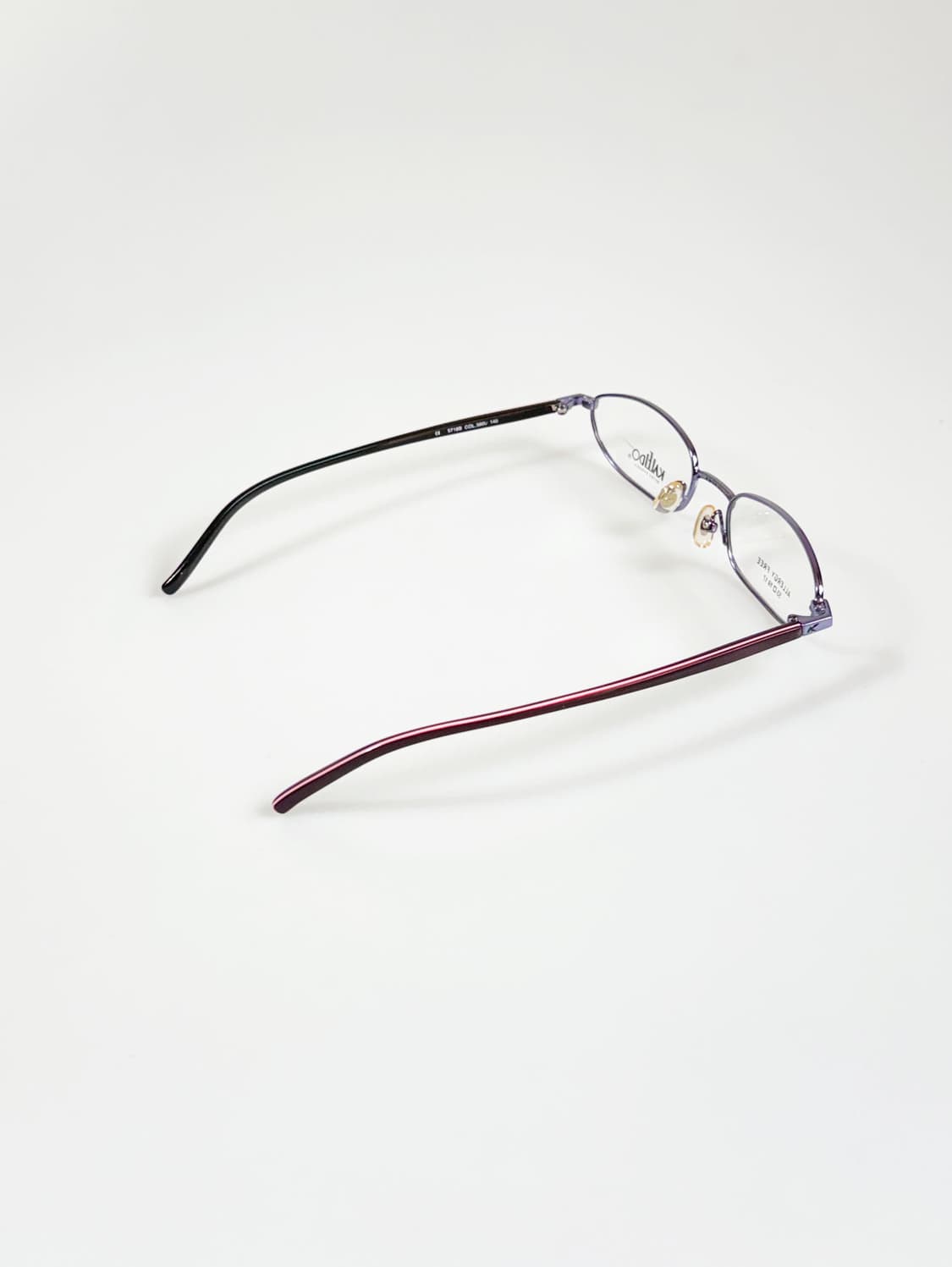 90s KALEIDO 슬림 스퀘어 블루 메탈 프레임 빈티지 안경 상품이미지4