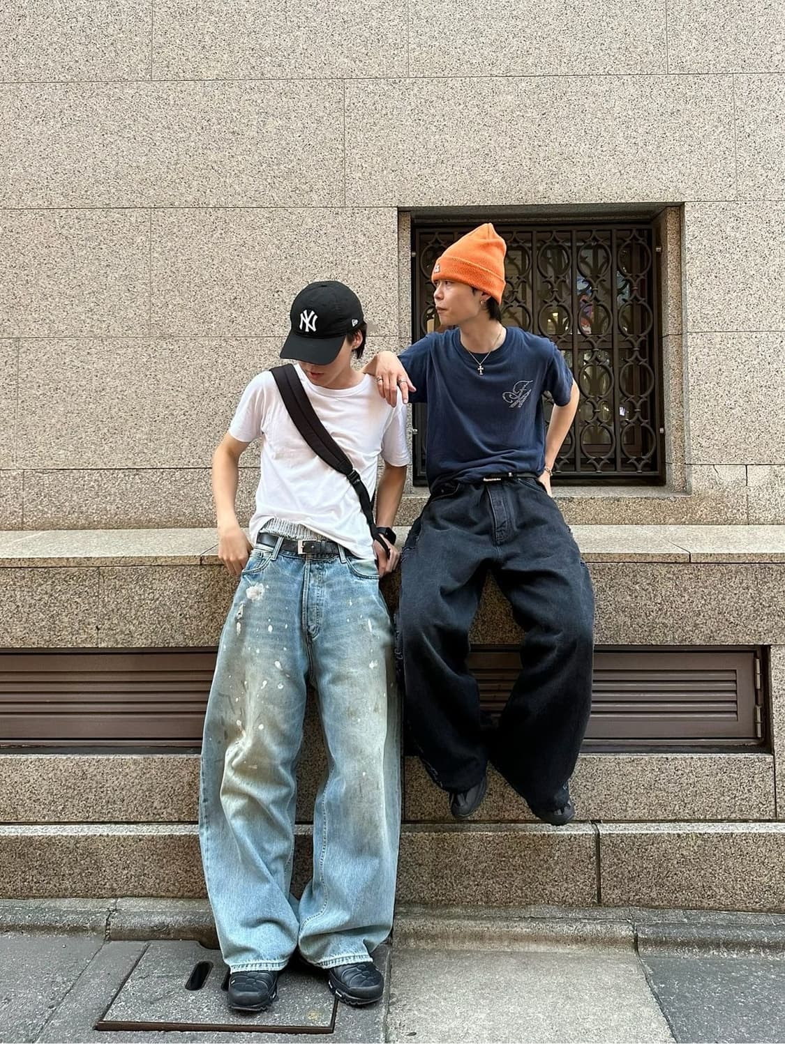 빈티지 워싱 와이드 데님 상품이미지1