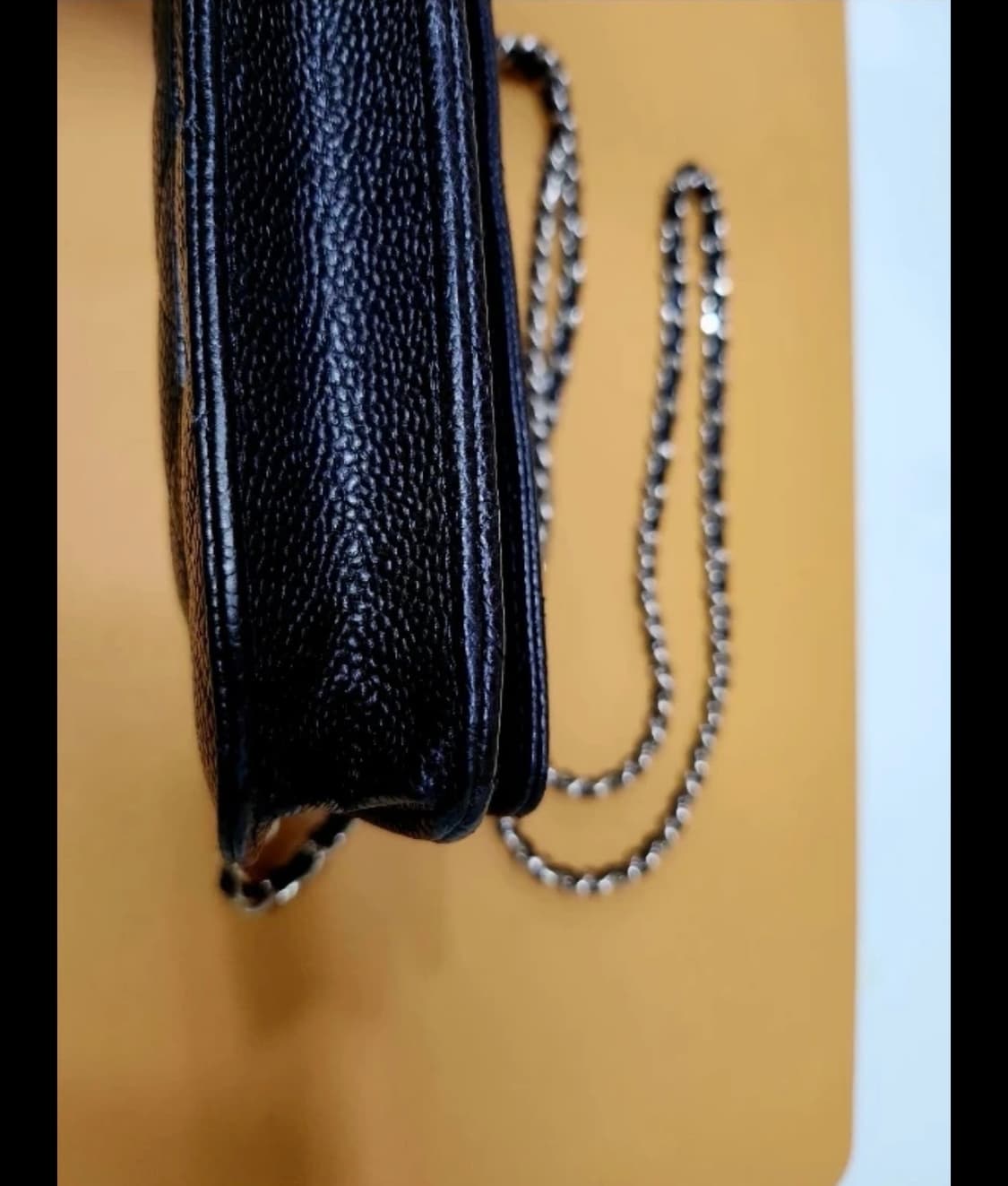 샤넬 캐비어 WOC 블랙 은장 체인 풀박스 상품이미지3