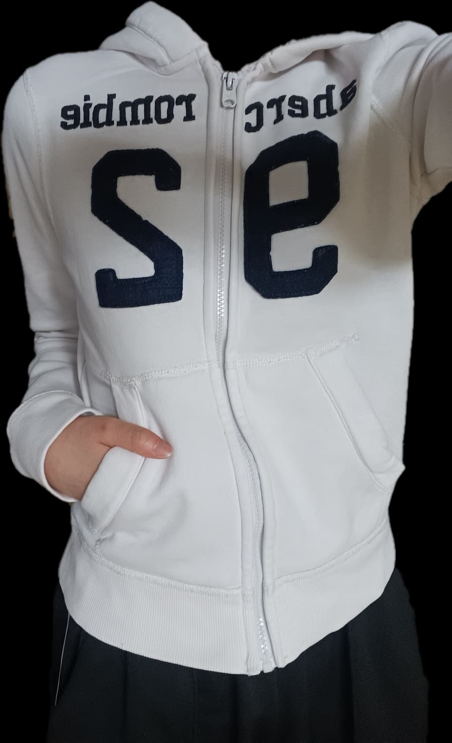 아베크롬비 후드집업 화이트 M 상품이미지3