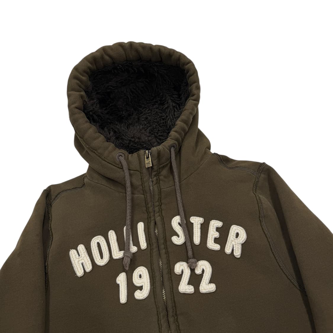 홀리스터 빈티지 Y2K 울프죠 쉐르파 보아털 후드집업 자켓 브라운카키 상품이미지2