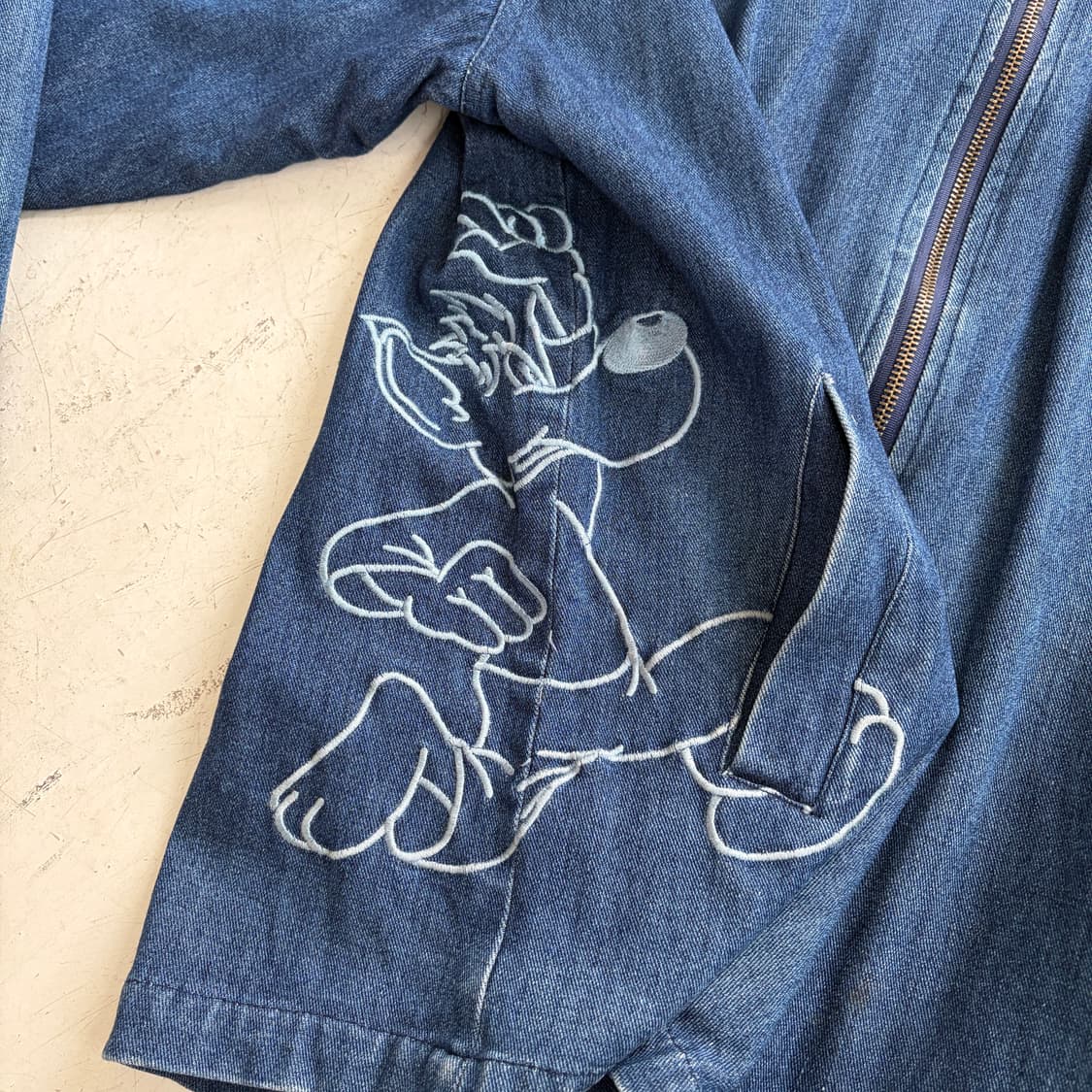 90s Risky Nick 빈티지 자수 데님 집업자켓 XL 상품이미지5