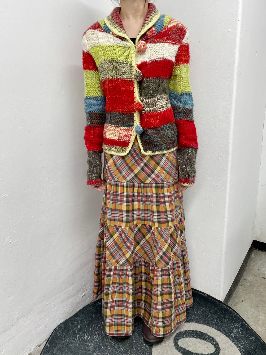 하구미 컬러 버튼 니트  상품이미지3