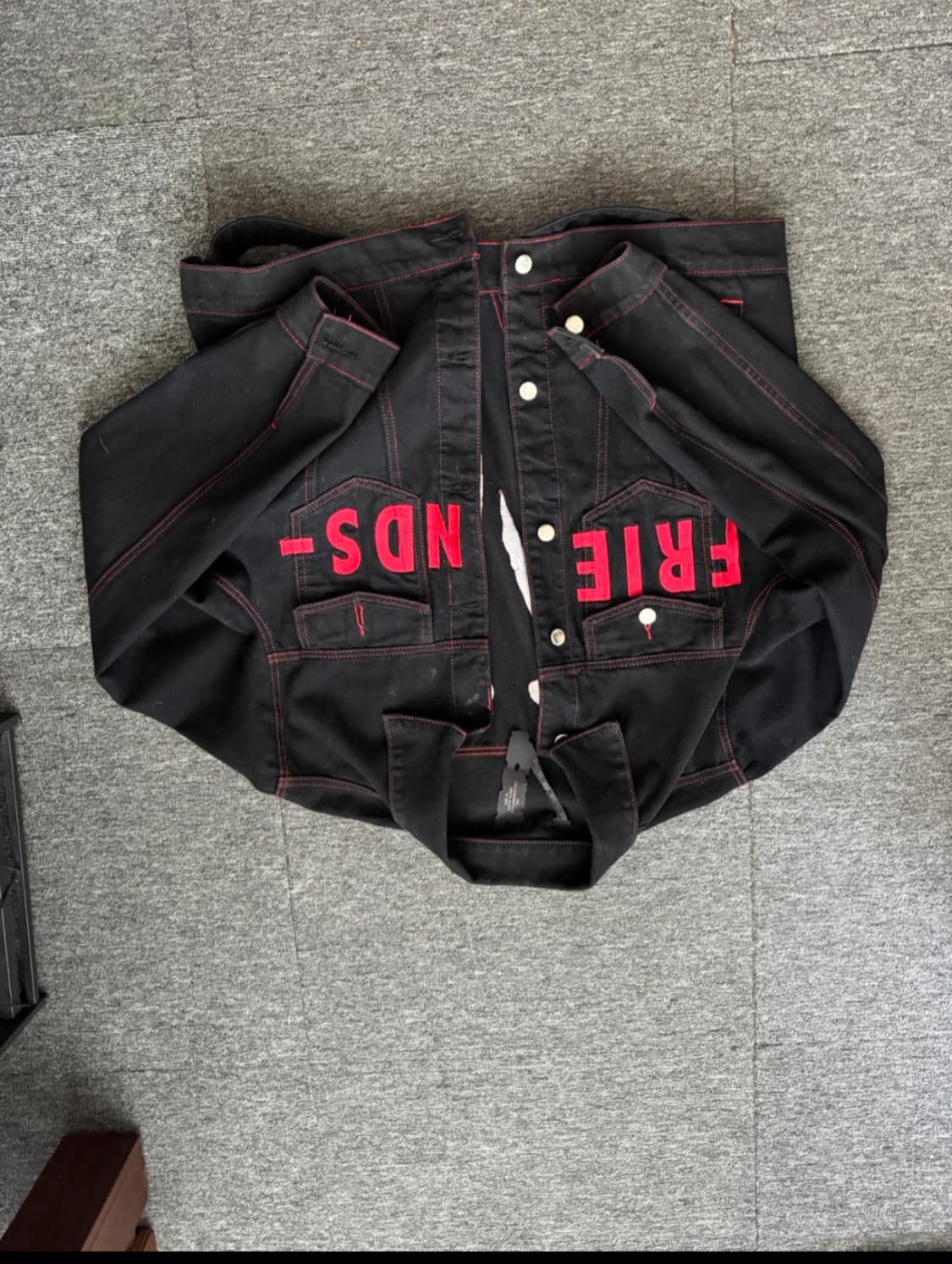 [XL]브이론 프렌즈데님 자켓 레드 상품이미지2