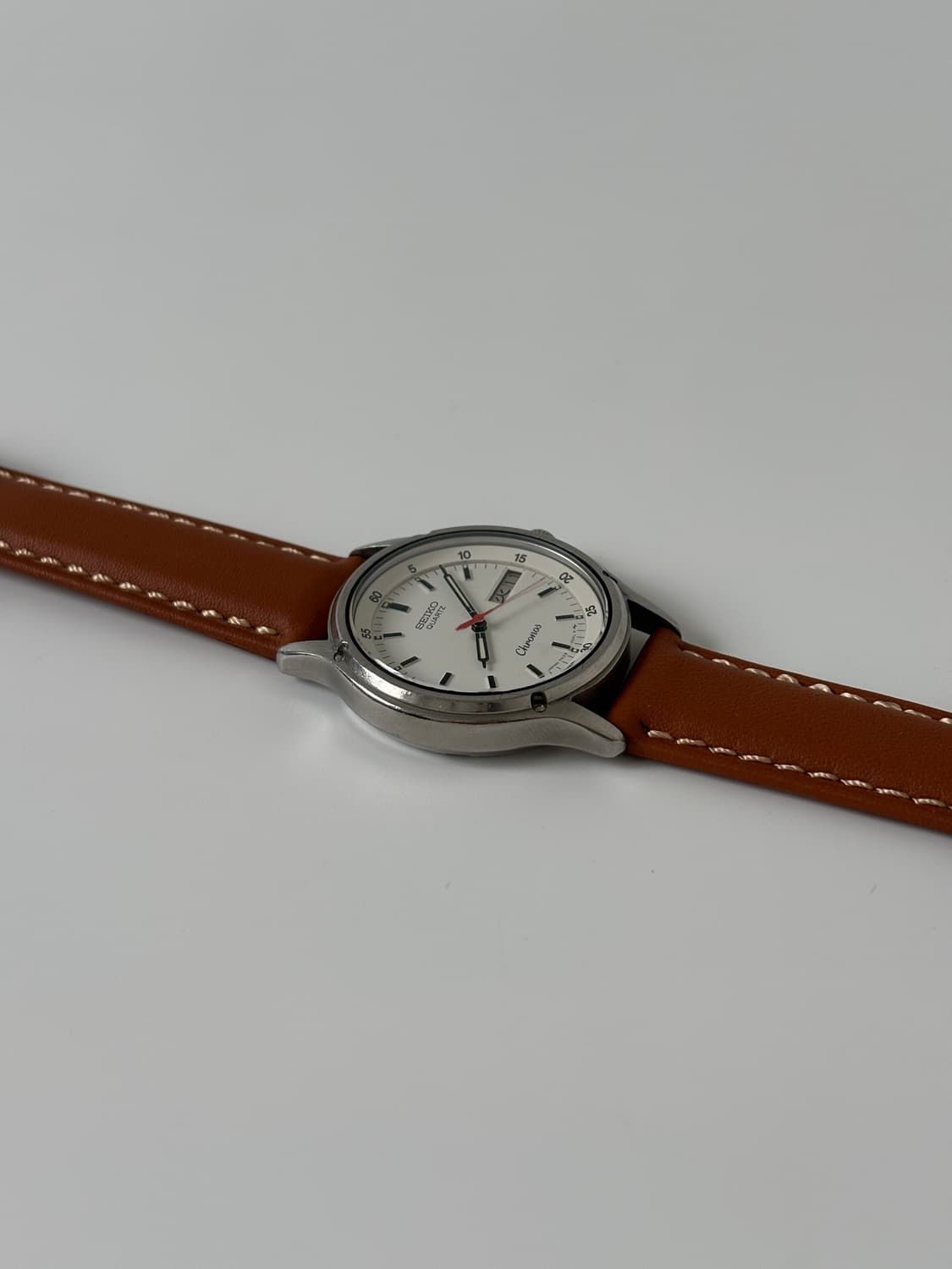 1980s Chronos White Dial Silver Quartz 상품이미지7