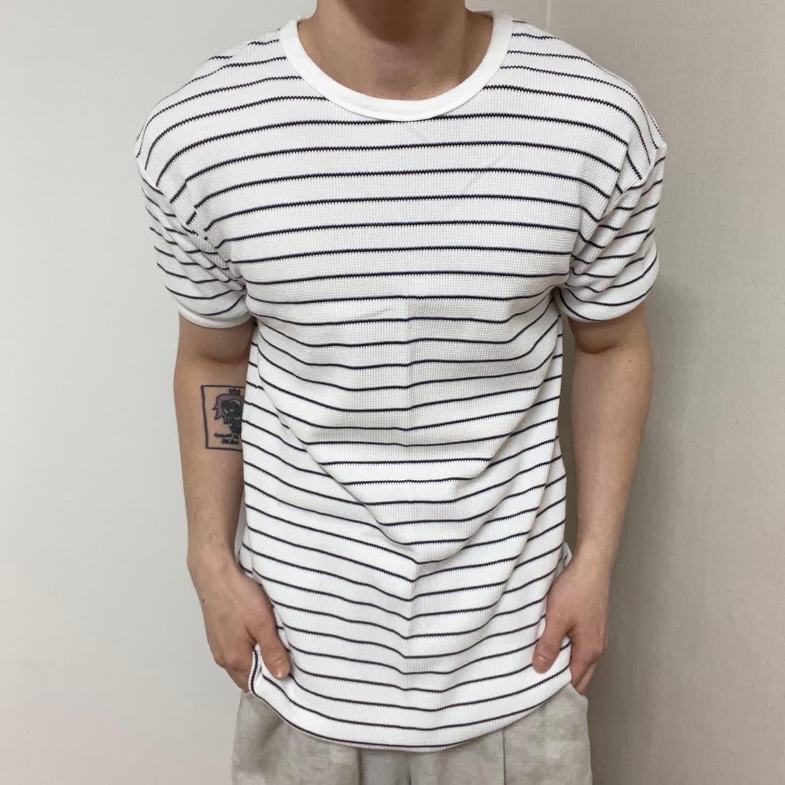 AVIREX STRIPED WAFFLE SHORT SLEEVE 상품이미지1