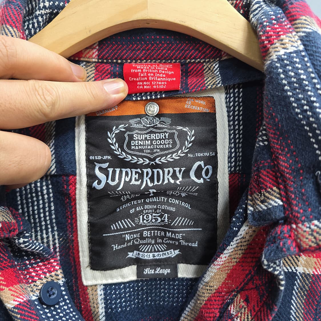 슈퍼드라이(SUPERDRY) 체크 셔츠 L 상품이미지6