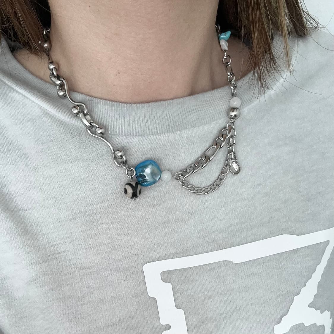 Blue pearl necklace 상품이미지2