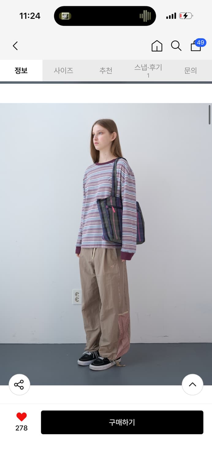 엔조 블루스 스탬프 패치 체크 숄더백 (Navy 상품이미지2