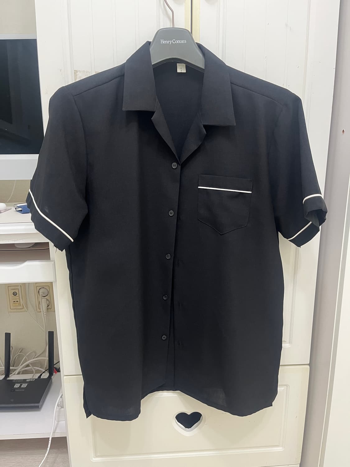 엘가노벰버 남성 반팔 블랙 셔츠 상품이미지1