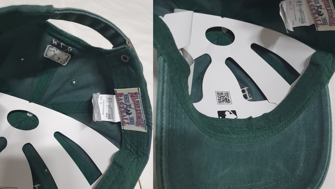 크림베이지 그린 레터링 엠엘비 볼캡 모자  상품이미지8