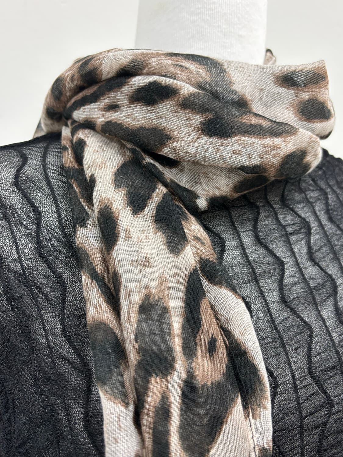 브라운 레오파드 머플러 상품이미지2