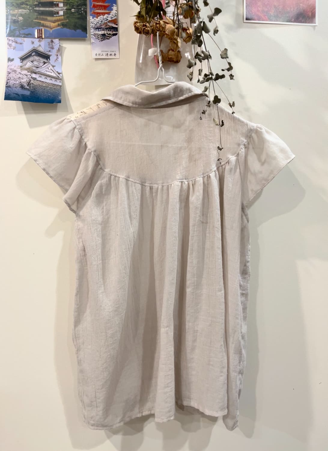 버튼 레이스 카라 블라우스 반팔티 상품이미지8