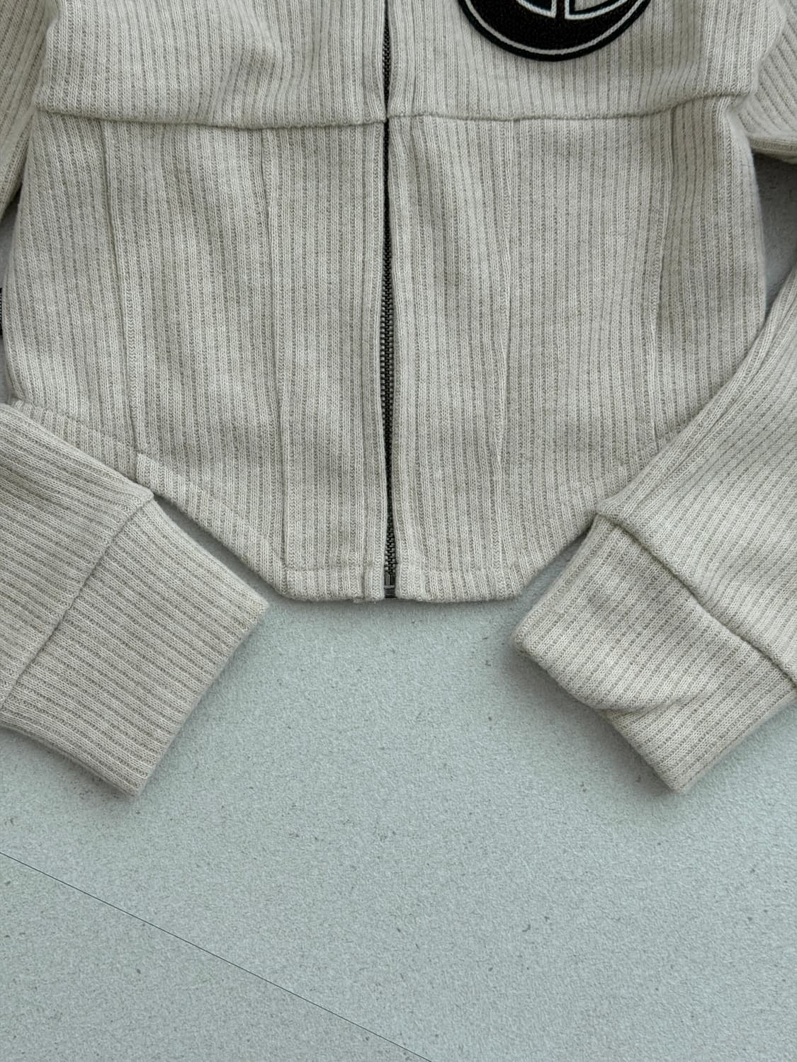 [크랭크] 코르셋 니트집업, 하이넥 집업가디건_베이지 상품이미지9