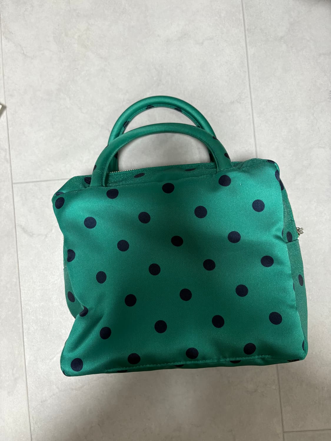 피치바스켓마켓 폴카 도트백 그린 상품이미지2