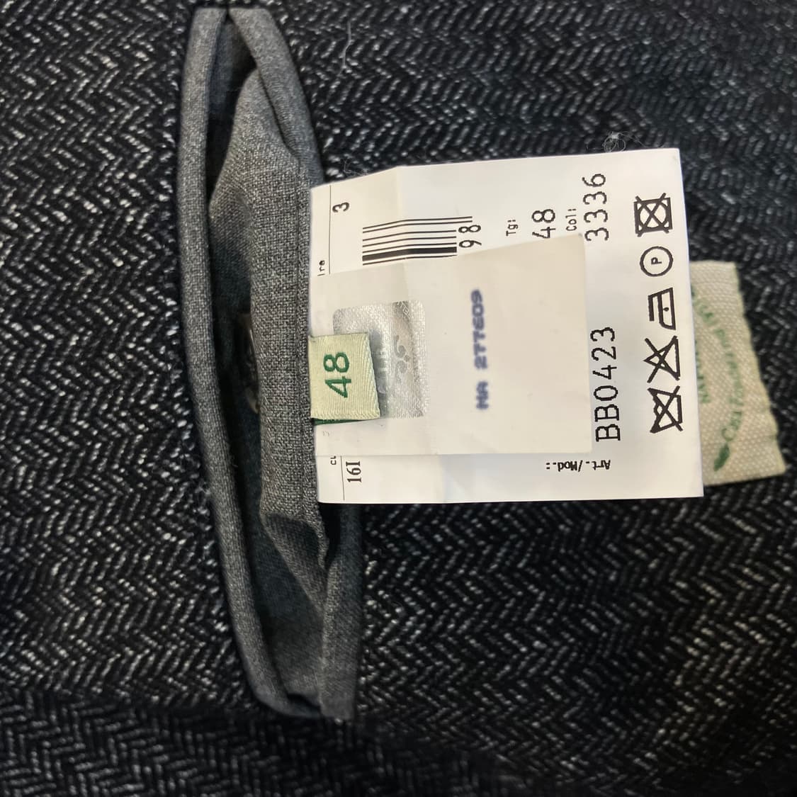 루이지 보렐리 그레이 헤링본 더블 브레스티드 코트 48 상품이미지8