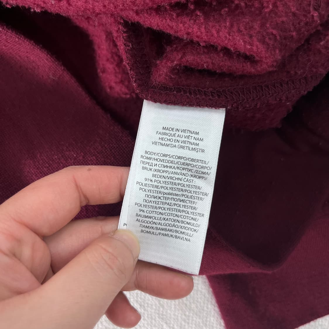 100 폴로랄프로렌 빅로고 스펠아웃 버건디 후드티 상품이미지5