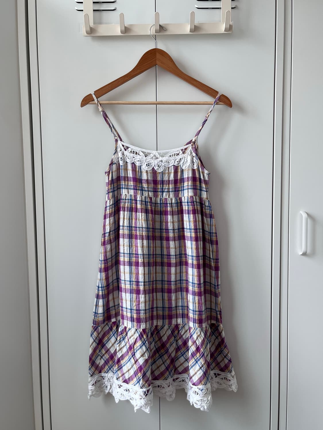 Abc une face 하구미 체크 레이스 뷔스티에 원피스 상품이미지8