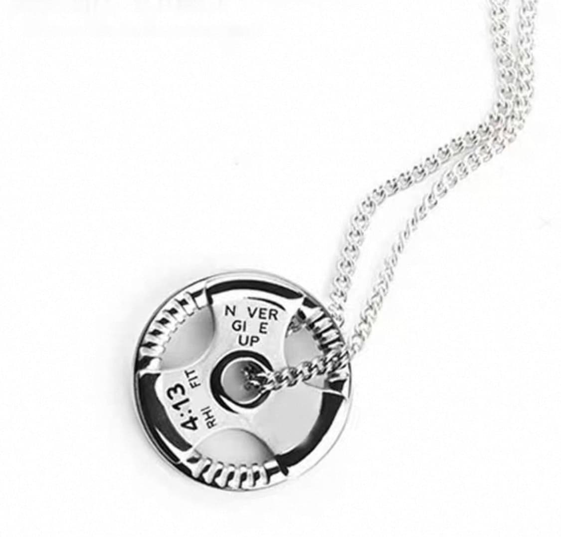 S925 바벨 플레이트 맞춤 각인 펜던트 상품이미지1