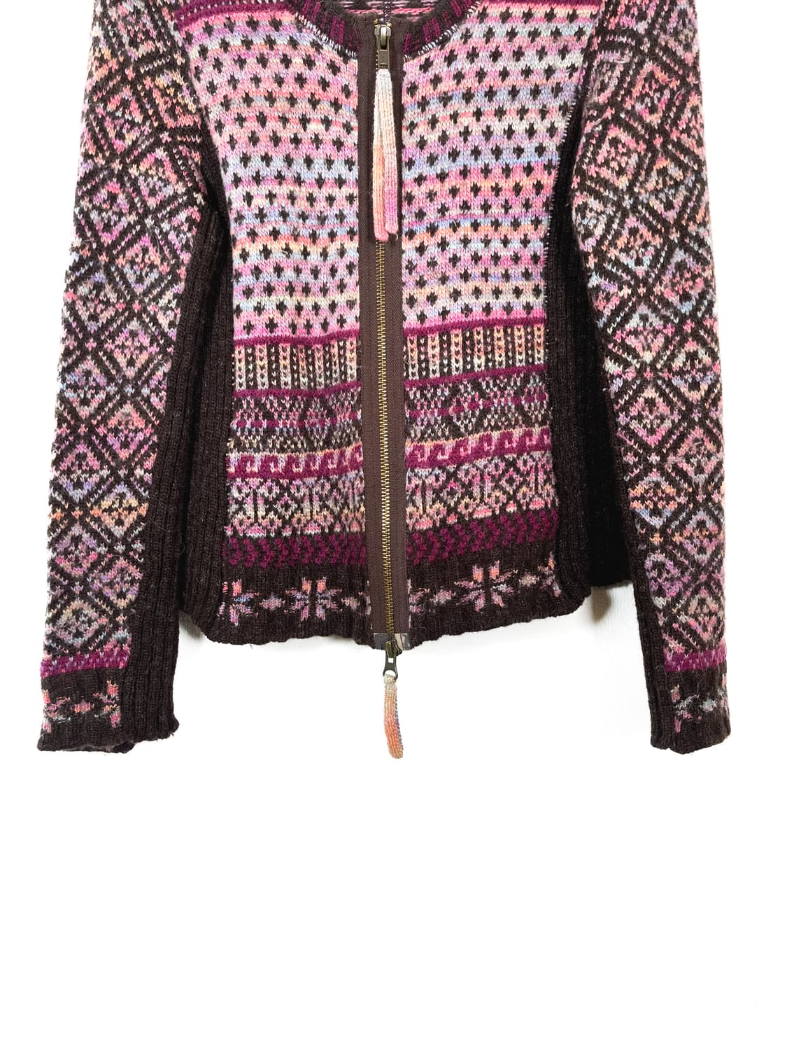 빈티지 울 알파카 실크 블렌드 니트 집업 상품이미지5