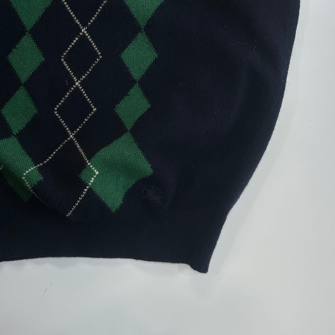 Burberry 버버리 아가일 네이비 반팔 니트 상품이미지5