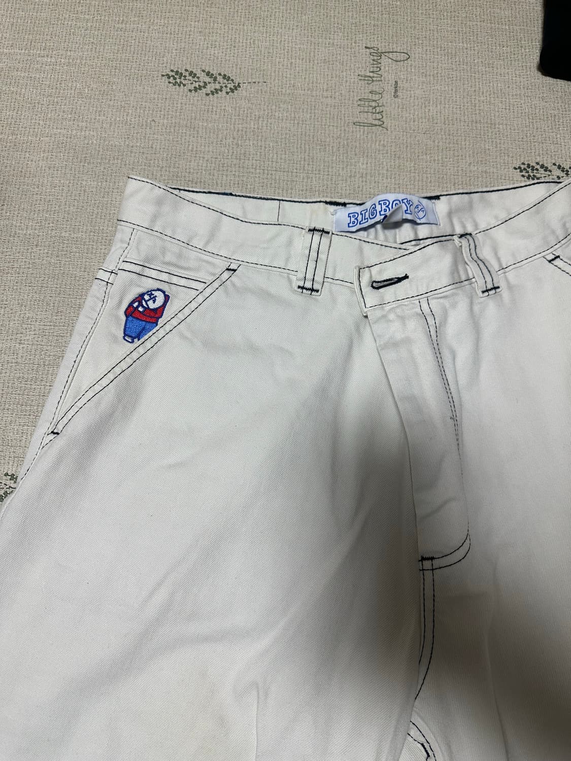 폴라스케이트 빅보이 워크팬츠 화이트/블랙스티치 L 상품이미지1