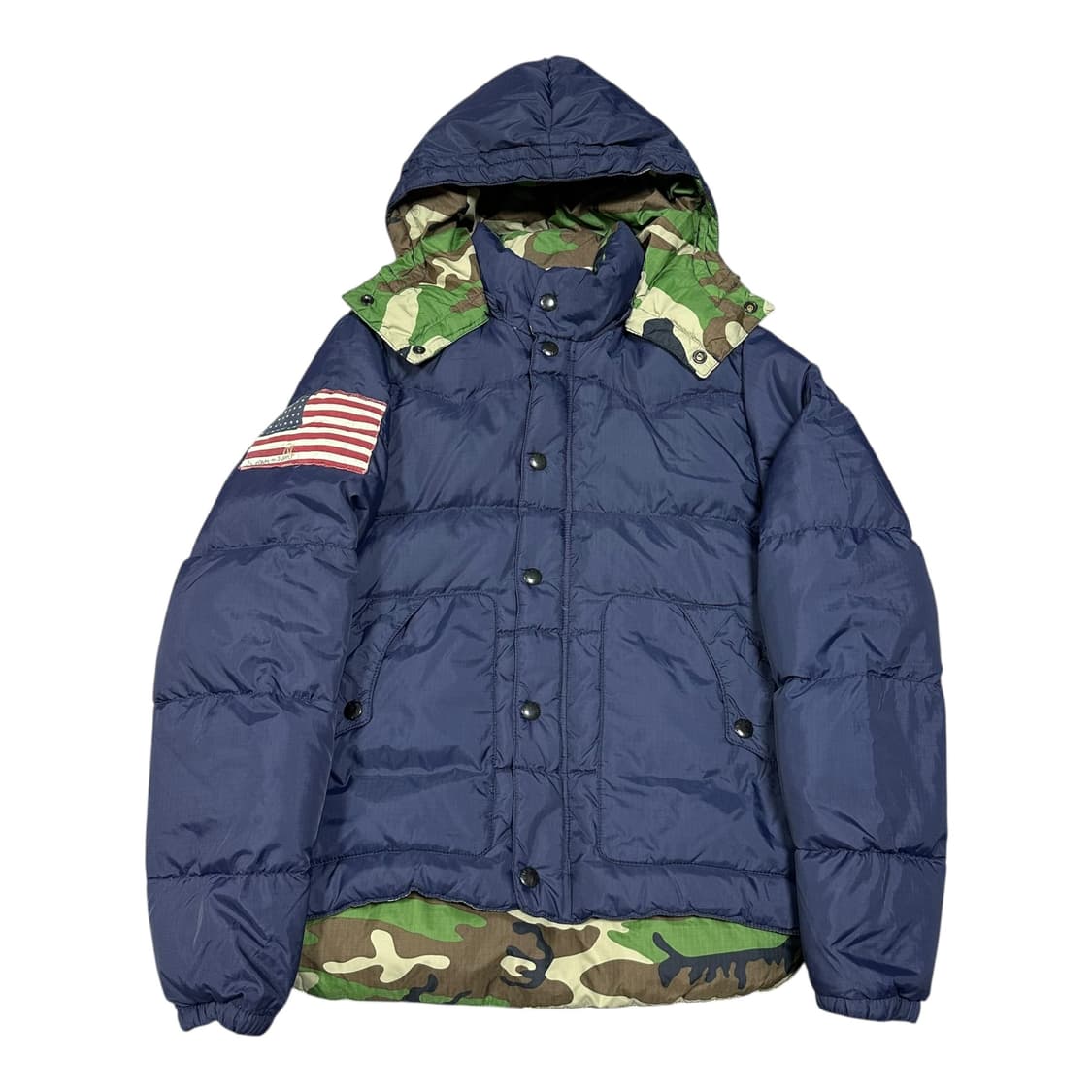 ✨ (바배) 랄프로렌 데님 서플라이 덕다운 성조기 카모 패딩 상품이미지1