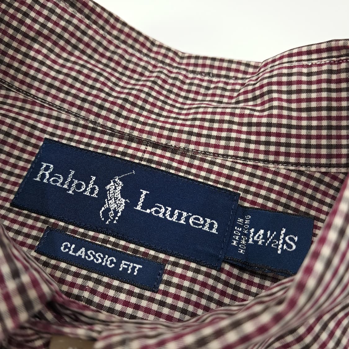 CL856 S 폴로 90s 홍콩판 레드그린 마이크로체크 셔츠 남방 상품이미지3