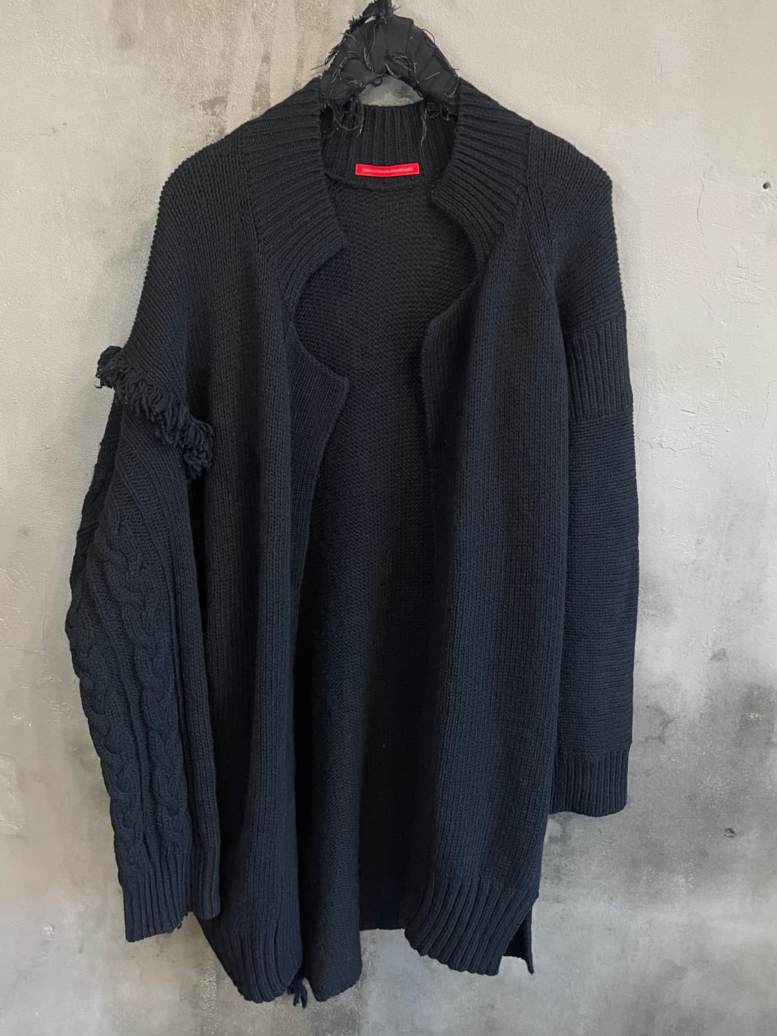 요지 야마모토 비대칭 버튼리스 가디건 상품이미지1