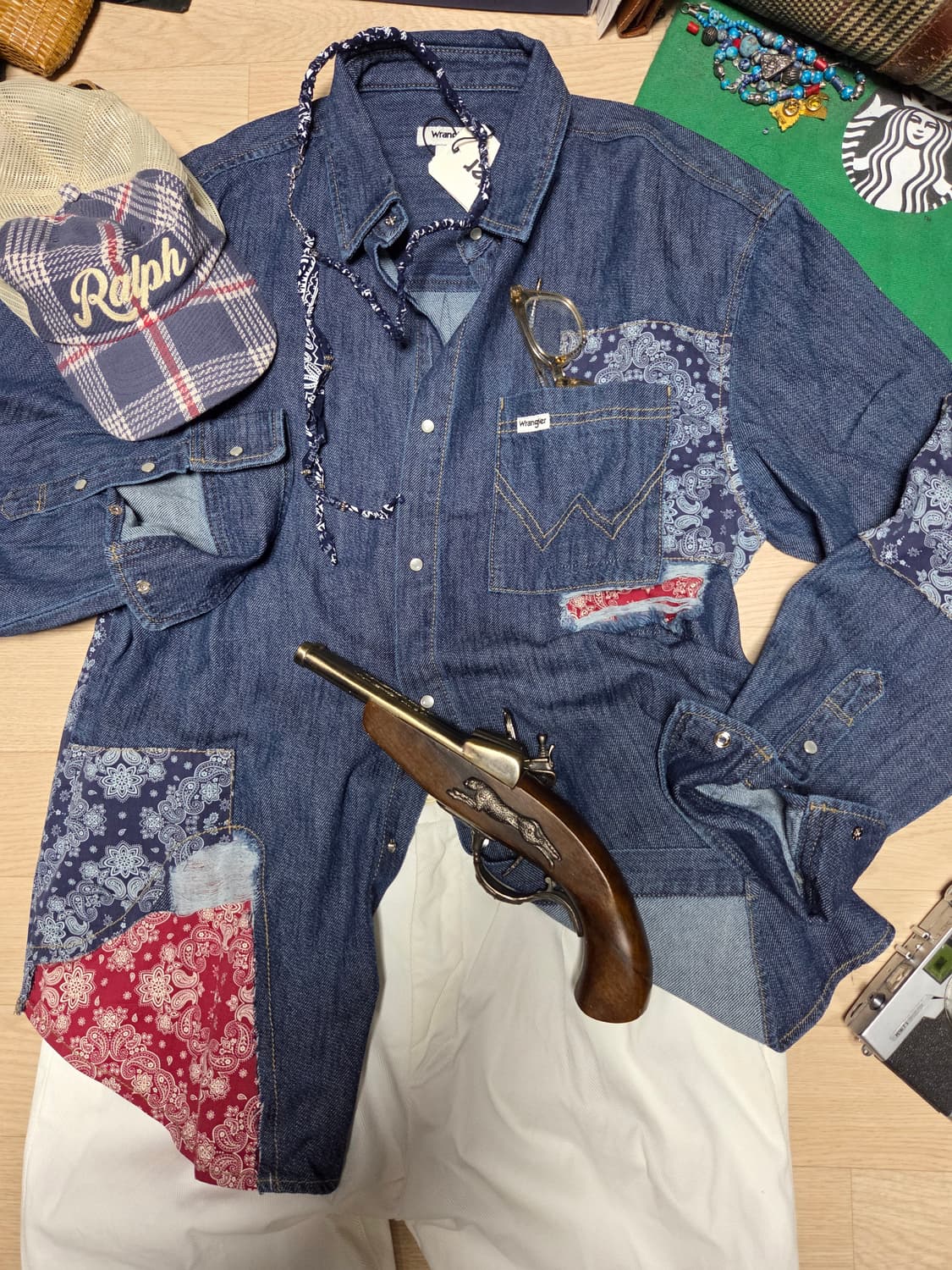 (새상품)WRANGER 데님셔츠 청남방 셔츠 웨스턴 포켓 상품이미지5