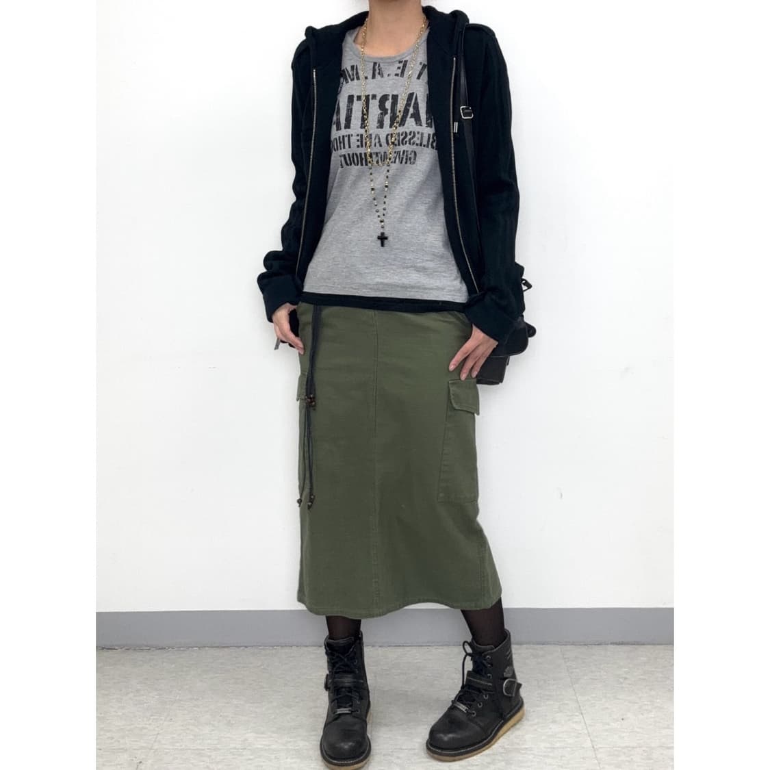 빈티지 카키 카고 스커트 y2k 상품이미지1