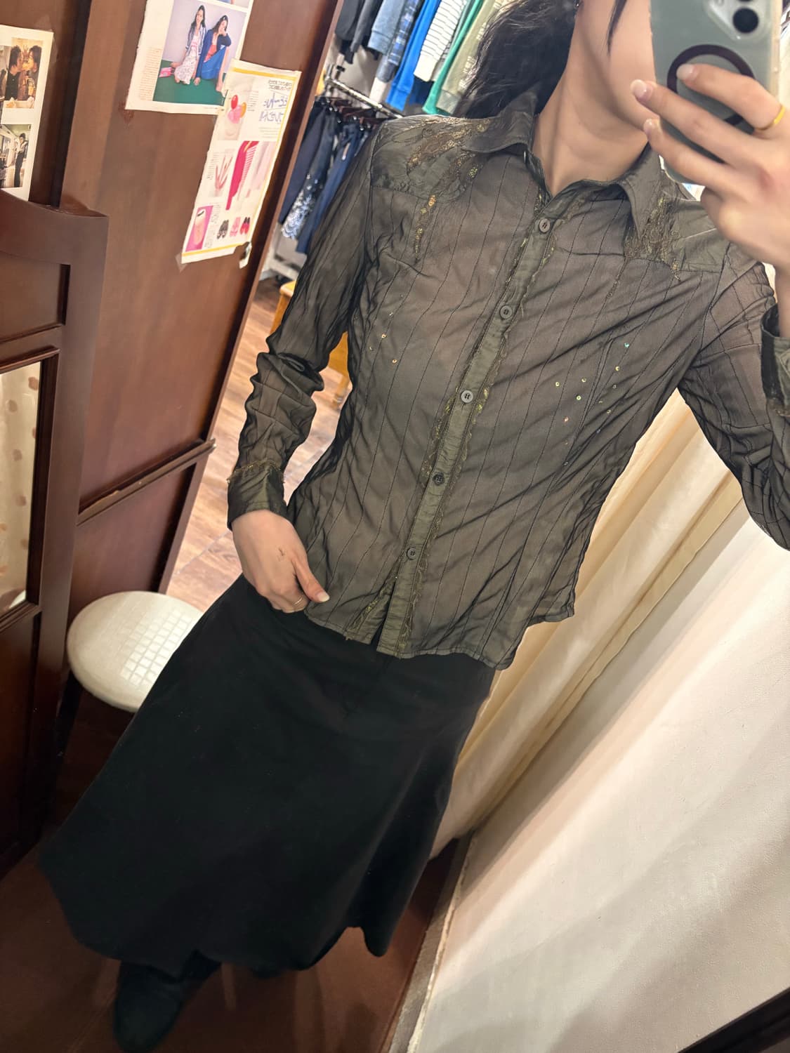 japan vintage khaki shirt 상품이미지1