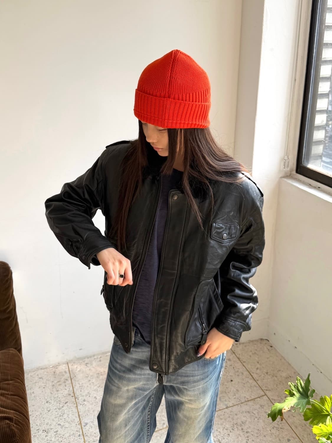 리얼레더 양가죽 봄버 자켓 상품이미지1