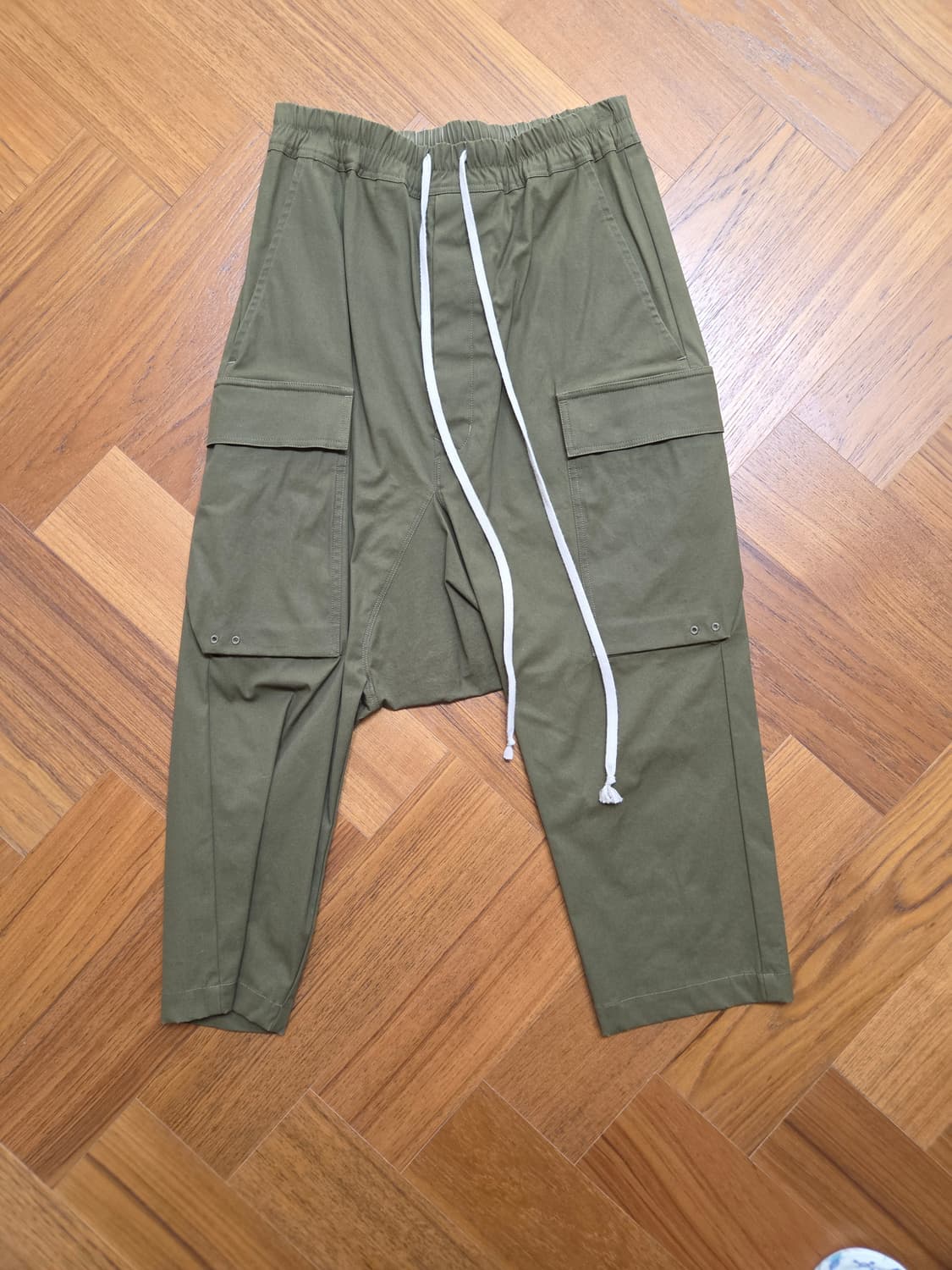 릭오웬스 더티그린 드로스트링 카고 팬츠 상품이미지1